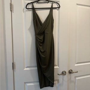 olive green midi dress